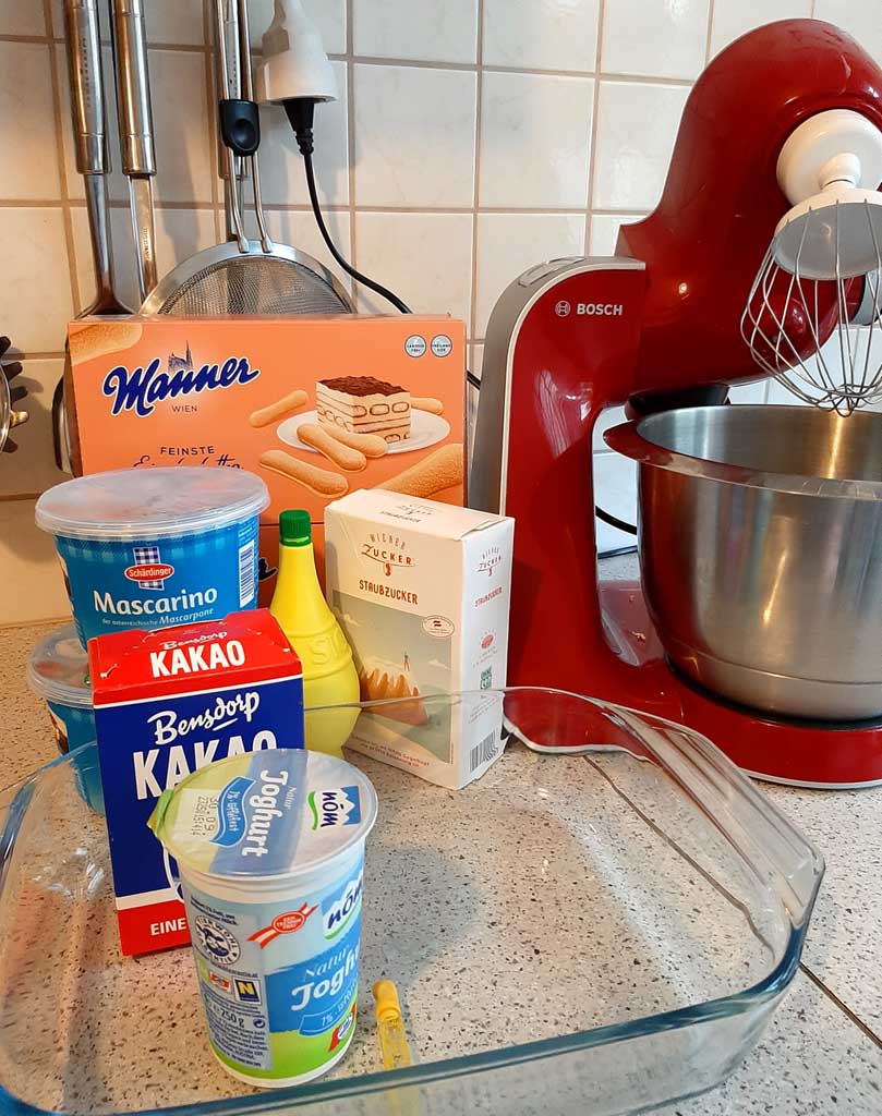 Zutatenübersicht für Tiramisu hauptsacheesschmeckt