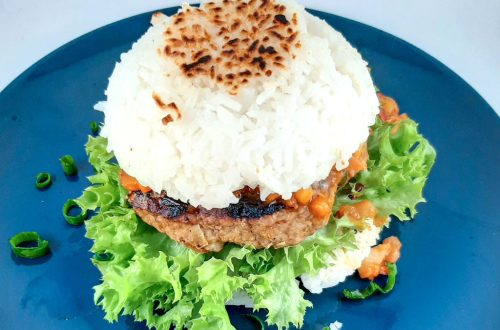 Karibischer Reisburger von Hauptsacheesschmeckt