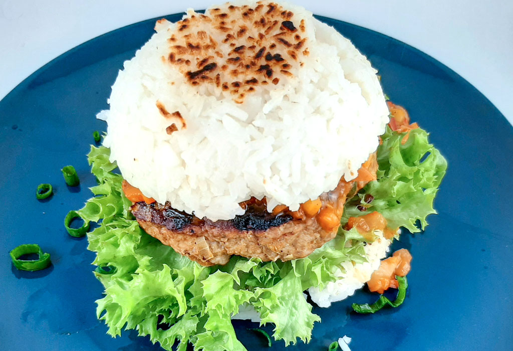 Karibischer Reisburger von Hauptsacheesschmeckt