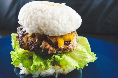 Karibischer Reisburger mit Chutney von Hauptsacheesschmeckt